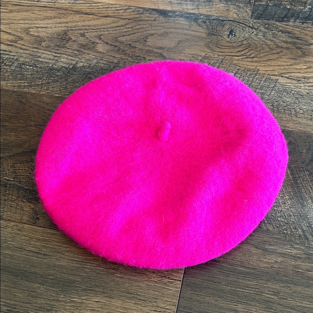 Vintage Hot Pink Wool Beret